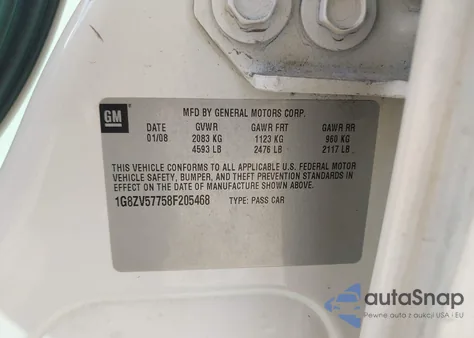 2008 Saturn Aura Xr from USA, damaged, VIN 1G8ZV57758F205468